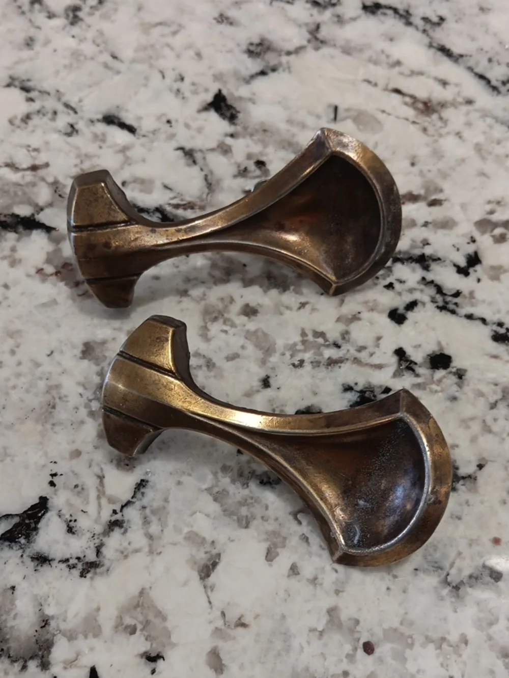 Vintage Cabinet Drawer Pulls in Aged Brass Finish